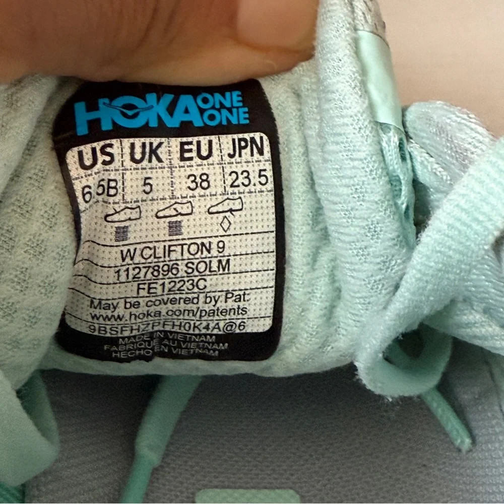Hoka Clifton 9 Running Shoes Women's Size 6.5B Sunlit Ocean/Lilac Mist Mesh - Picture 7 of 8